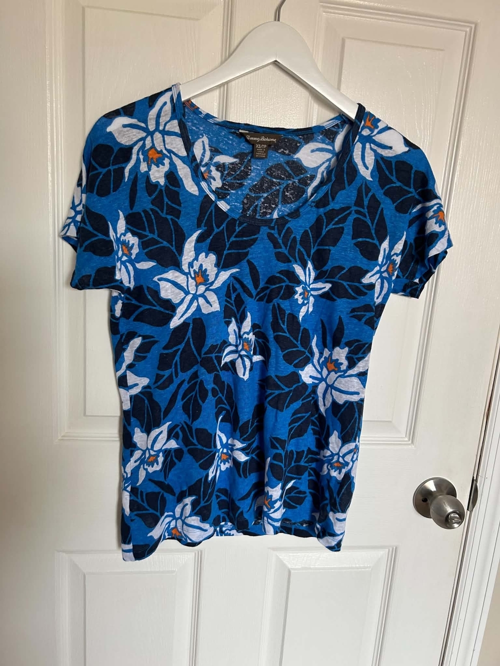 Tommy Bahama Royal Blue Floral Short-Sleeve Tee